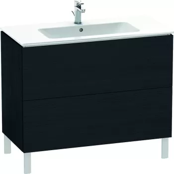 Dulap baza pe pardoseala Duravit L-Cube cu doua sertare 102cm stejar negru 597b imagine