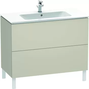 Dulap baza pe pardoseala Duravit L-Cube cu doua sertare 102cm taupe super mat c72e imagine