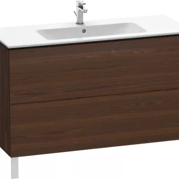 Dulap baza pe pardoseala Duravit L-Cube cu doua sertare 122cm furnir nuc periat b355 imagine