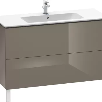 Dulap baza pe pardoseala Duravit L-Cube cu doua sertare 122cm gri flanel lucios b95a imagine