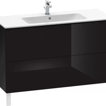 Dulap baza pe pardoseala Duravit L-Cube cu doua sertare 122cm negru lucios ee71 imagine