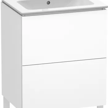 Dulap baza pe pardoseala Duravit L-Cube cu doua sertare 62cm alb decor mat 4ddf imagine