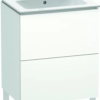 Dulap baza pe pardoseala Duravit L-Cube cu doua sertare 62cm alb super mat 5734 imagine