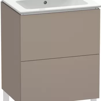 Dulap baza pe pardoseala Duravit L-Cube cu doua sertare 62cm bazalt decor mat 5e15 imagine