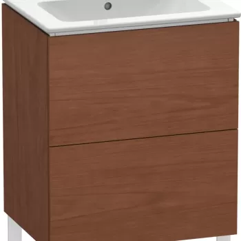 Dulap baza pe pardoseala Duravit L-Cube cu doua sertare 62cm furnir nuc natur 1a6e imagine