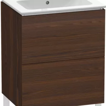 Dulap baza pe pardoseala Duravit L-Cube cu doua sertare 62cm furnir nuc periat 6ca6 imagine