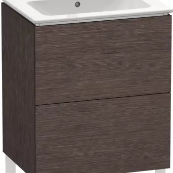 Dulap baza pe pardoseala Duravit L-Cube cu doua sertare 62cm furnir stejar inchis periat 983d imagine