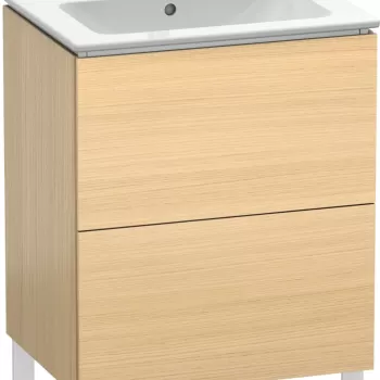 Dulap baza pe pardoseala Duravit L-Cube cu doua sertare 62cm furnir stejar mediteraneean dca9 imagine