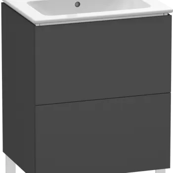 Dulap baza pe pardoseala Duravit L-Cube cu doua sertare 62cm grafit decor mat da5b imagine