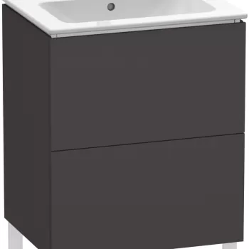 Dulap baza pe pardoseala Duravit L-Cube cu doua sertare 62cm grafit super mat bd1e imagine