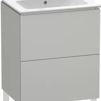 Dulap baza pe pardoseala Duravit L-Cube cu doua sertare 62cm gri beton mat 7dde imagine