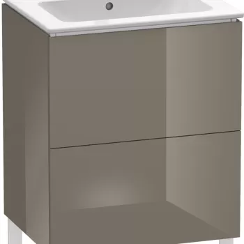 Dulap baza pe pardoseala Duravit L-Cube cu doua sertare 62cm gri flanel lucios 3994 imagine