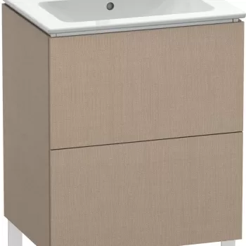 Dulap baza pe pardoseala Duravit L-Cube cu doua sertare 62cm linen decor 7324 imagine