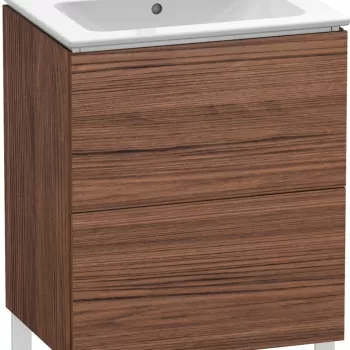 Dulap baza pe pardoseala Duravit L-Cube cu doua sertare 62cm nuc inchis decor 733c imagine