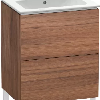 Dulap baza pe pardoseala Duravit L-Cube cu doua sertare 62cm nuc natur decor 70fd imagine
