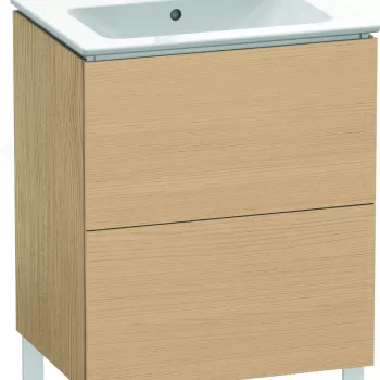 Dulap baza pe pardoseala Duravit L-Cube cu doua sertare 62cm stejar natur 7085 imagine