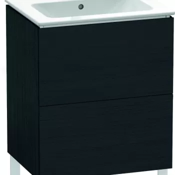 Dulap baza pe pardoseala Duravit L-Cube cu doua sertare 62cm stejar negru c5e8 imagine