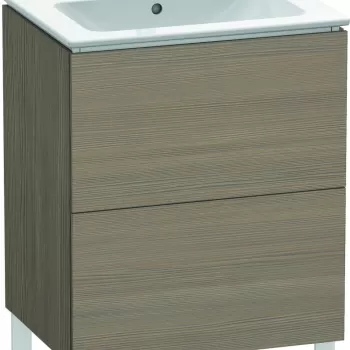Dulap baza pe pardoseala Duravit L-Cube cu doua sertare 62cm stejar terra 8c6f imagine