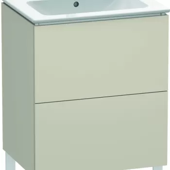 Dulap baza pe pardoseala Duravit L-Cube cu doua sertare 62cm taupe super mat f0fd imagine