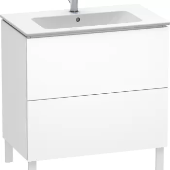 Dulap baza pe pardoseala Duravit L-Cube cu doua sertare 82cm alb decor mat b603 imagine