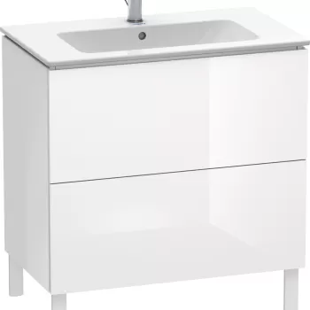 Dulap baza pe pardoseala Duravit L-Cube cu doua sertare 82cm alb lucios 98e7 imagine