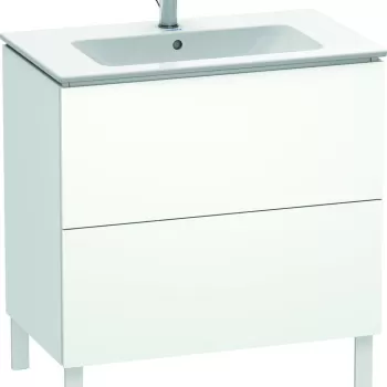 Dulap baza pe pardoseala Duravit L-Cube cu doua sertare 82cm alb super mat aca8 imagine