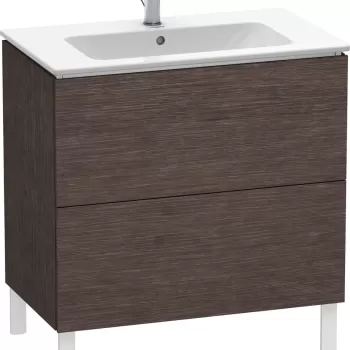 Dulap baza pe pardoseala Duravit L-Cube cu doua sertare 82cm furnir stejar inchis periat 3903 imagine