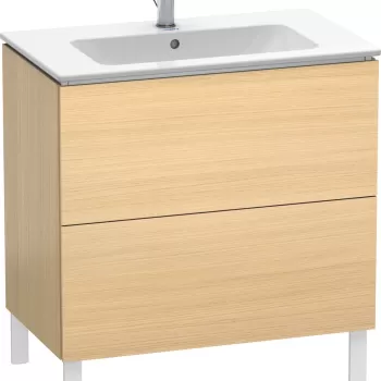 Dulap baza pe pardoseala Duravit L-Cube cu doua sertare 82cm furnir stejar mediteraneean 26b2 imagine