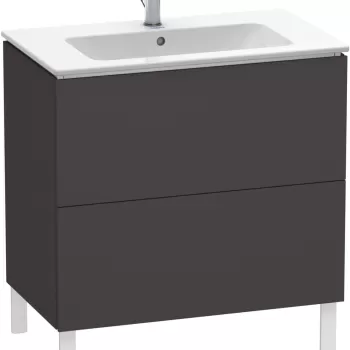 Dulap baza pe pardoseala Duravit L-Cube cu doua sertare 82cm grafit super mat 0955 imagine