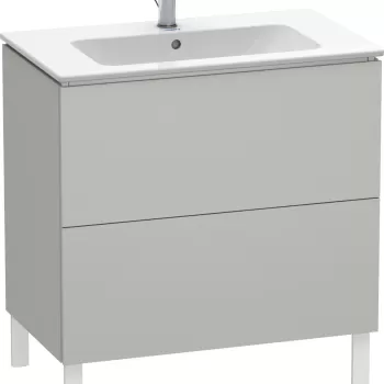 Dulap baza pe pardoseala Duravit L-Cube cu doua sertare 82cm gri beton mat 77d9 imagine