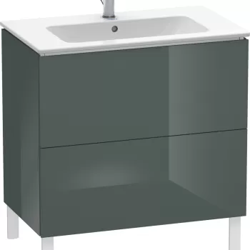 Dulap baza pe pardoseala Duravit L-Cube cu doua sertare 82cm gri Dolomiti lucios fb20 imagine