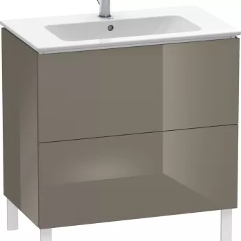 Dulap baza pe pardoseala Duravit L-Cube cu doua sertare 82cm gri flanel lucios 0219 imagine