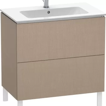 Dulap baza pe pardoseala Duravit L-Cube cu doua sertare 82cm linen decor b27f imagine