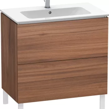 Dulap baza pe pardoseala Duravit L-Cube cu doua sertare 82cm nuc natur decor cb6c imagine