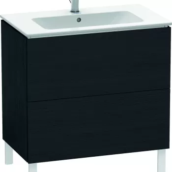 Dulap baza pe pardoseala Duravit L-Cube cu doua sertare 82cm stejar negru edad imagine