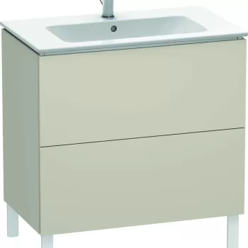 Dulap baza pe pardoseala Duravit L-Cube cu doua sertare 82cm taupe super mat 21c5 imagine