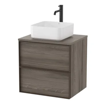 Dulap baza Roca Inspira pentru lavoare pe blat doua sertare 60cm maro magnolia 54d0 imagine