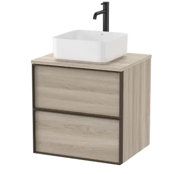 Dulap baza Roca Inspira pentru lavoare pe blat doua sertare 60cm pin alb 8750 imagine