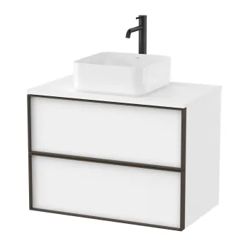 Dulap baza Roca Inspira pentru lavoare pe blat doua sertare 80cm alb mat eecd imagine