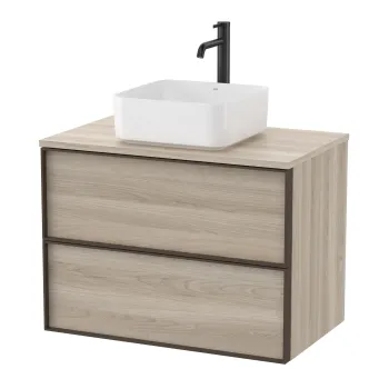 Dulap baza Roca Inspira pentru lavoare pe blat doua sertare 80cm pin alb 803a imagine