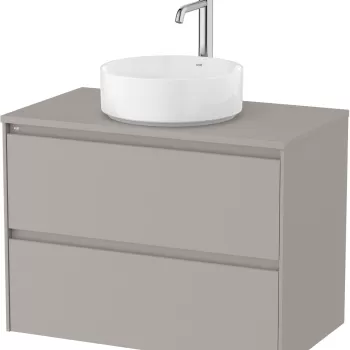 Dulap baza Roca Ona cu doua sertare 80cm pentru lavoar pe blat gri mat 9a2c imagine