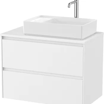 Dulap baza Roca Ona cu doua sertare 80cm pentru lavoar pe blat stanga alb mat 4554 imagine
