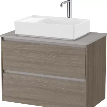 Dulap baza Roca Ona cu doua sertare 80cm pentru lavoar pe blat ulm inchis d86e imagine