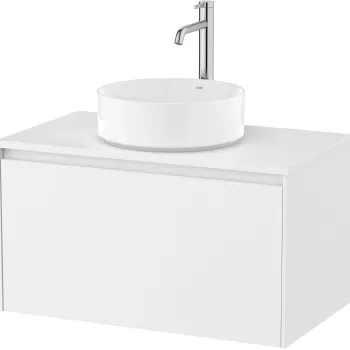 Dulap baza Roca Ona cu un sertar 80cm pentru lavoar pe blat alb mat 2eb1 imagine