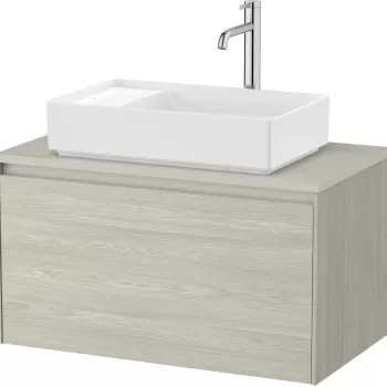 Dulap baza Roca Ona cu un sertar 80cm pentru lavoar pe blat stejar alb 292f imagine