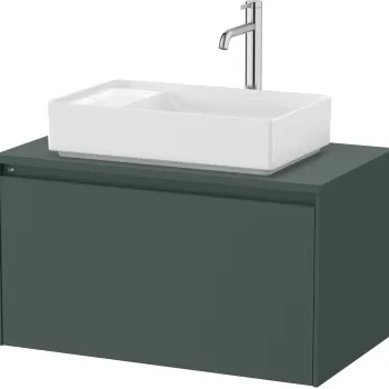 Dulap baza Roca Ona cu un sertar 80cm pentru lavoar pe blat verde mat c9ca imagine