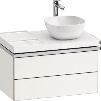 Dulap baza suspendat Duravit Aurena 784 x 492mm pentru blat ceramic cu doua sertare orientare stanga inclus portprosop alb mat f854 imagine