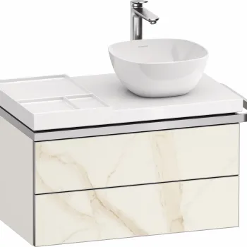 Dulap baza suspendat Duravit Aurena 784 x 492mm pentru blat ceramic cu doua sertare orientare stanga inclus portprosop marmura mat 24a8 imagine