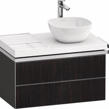 Dulap baza suspendat Duravit Aurena 784 x 492mm pentru blat ceramic cu doua sertare orientare stanga inclus portprosop riflaj Ebony mat fc7c imagine