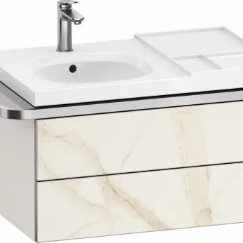 Dulap baza suspendat Duravit Aurena 784 x 492mm pentru lavoar cu doua sertare orientare dreapta inclus portprosop marmura mat f6ac imagine